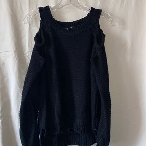Cold shoulder knit sweater
